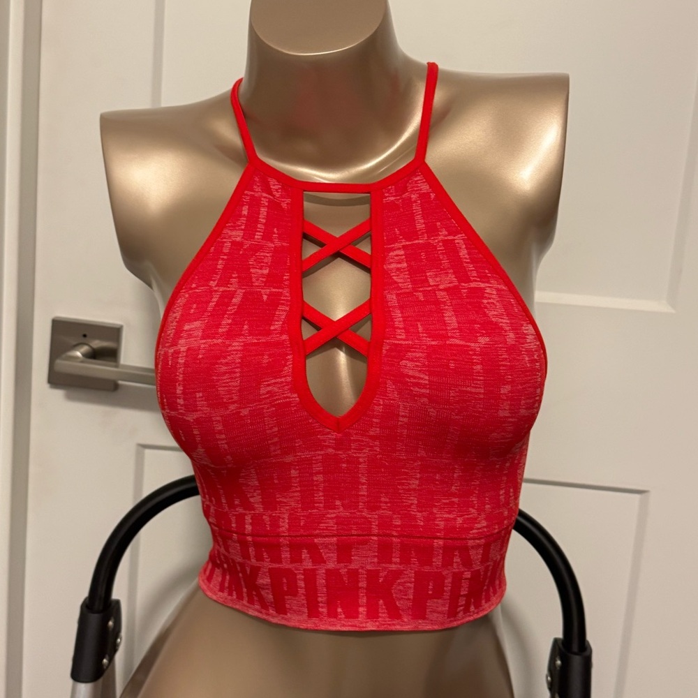 VS PINK Red Strappy Bralette